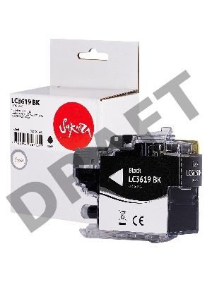 Струйный картридж Sakura LC3619Bk для Brother, черный, 68 мл., 3000 к.