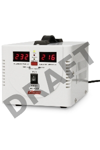 Стабилизатор напряжения Powerman AVS-D Voltage Regulator 1000VA, Digital Indication, 2x Schuko Outlets, 1m Power Cord, 230V, 1 year warranty, White