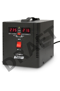 Стабилизатор напряжения Powerman AVS-D Voltage Regulator 2000VA, Digital Indication, 2x Schuko Outlets, 1m Power Cord, 230V, 1 year warranty, Black 