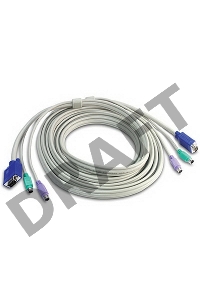 Кабель КВМ 4.5м Переключатель KVM TRENDNet TK-C15, папа-папа {клав.(PS/2), мышь (PS/2), DB15 п, 4.5 m}