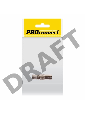 Разъем антенный на кабель, (гнездо-TV никель под обжим), (1шт.) (пакет)  PROconnect