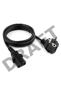 Кабель питания Cord Power Gembird/Cablexpert PC-186 / 1.8м, Schuko- C13, 4А, черный, с зазем.