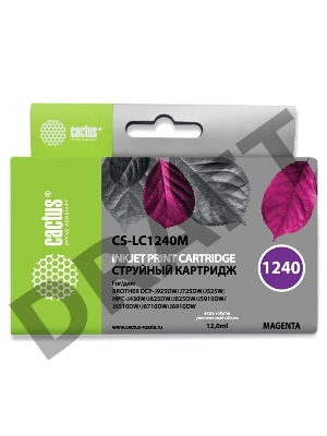 Картридж струйный Cactus CS-LC1240M пурпурный для Brother MFC-J6510/6910DW (12ml)