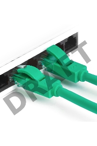Патч-корд Greenconnect прямой 0.1m, UTP кат.5e, зеленый, позолоченные контакты, 24 AWG, литой, GCR-LNC05-0.1m, ethernet high speed 1 Гбит/с, RJ45, T568B Greenconnect Патч-корд прямой 0.1m, UTP кат.5e, зеленый, позолоченные контакты, 24 AWG, литой, GCR-LNC