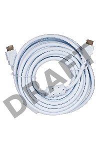 Кабель HDMI 19M/M ver 2.0, 10М, 2 фильтра, белый  Aopen <ACG711DW-10M>     