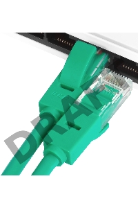 Патч-корд Greenconnect прямой 0.1m, UTP кат.5e, зеленый, позолоченные контакты, 24 AWG, литой, GCR-LNC05-0.1m, ethernet high speed 1 Гбит/с, RJ45, T568B Greenconnect Патч-корд прямой 0.1m, UTP кат.5e, зеленый, позолоченные контакты, 24 AWG, литой, GCR-LNC