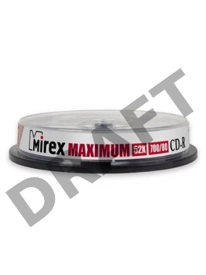Диск CD-R Mirex 700 Mb, 52х, Maximum, Cake Box (25), (25/300)