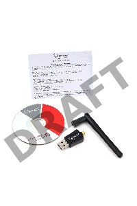 Сетевой двухдиапазонный Wi-Fi USB-адаптер Gembird 600 Мбит, USB, 802.11b/g/n/ac/а