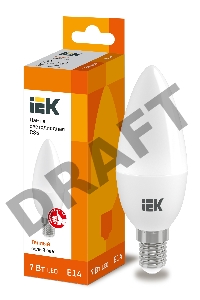 Лампа Iek LLE-C35-7-230-30-E14 светодиодная ECO C35 свеча 7Вт 230В 3000К E14 IEK