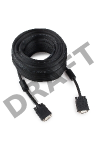 Кабель Gembird/Cablexpert CC-PPVGA-20M-B, Кабель VGA Premium , 15M/15M, 20м, черный, тройной экран,феррит.кольца