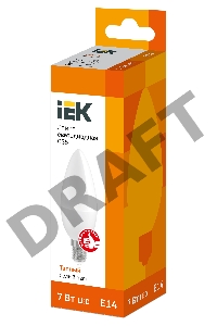 Лампа Iek LLE-C35-7-230-30-E14 светодиодная ECO C35 свеча 7Вт 230В 3000К E14 IEK