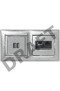 Рамка 2 поста гор., Алюминий/Серебряный штрих Valena 