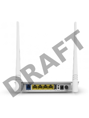 Сетевое оборудование TENDA D301 xDSL маршрутизатор ADSL2+ 802.11n, до300Мбит/с, 2TX2R, 4х100Мбит/с, USB порт с функцией принтсервера, несъемные антенны