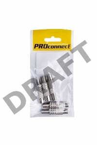 Разъем антенный на кабель, (штекер-TV никель с пружиной), (5шт.) (пакет)  PROconnect