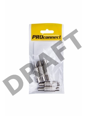 Разъем антенный на кабель, (штекер-TV никель с пружиной), (5шт.) (пакет)  PROconnect