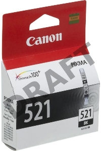 Картридж струйный CLI-521Bk (2933B004) для Canon Pixma iP3600, 4600, MP540 ,MP620, MP630, MP980, Черный, 9 мл.