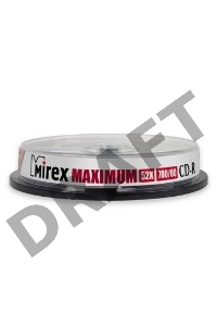 Диск CD-R Mirex 700 Mb, 52х, Maximum, Cake Box (10), (10/300)