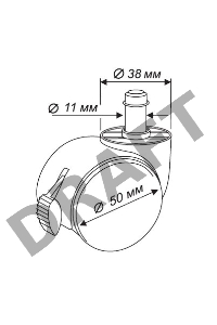 Набор колес Бюрократ BlockCastorSet3850/PU черный для паркета/ламината 11мм
