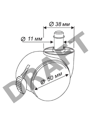 Набор колес Бюрократ BlockCastorSet3850/PU черный для паркета/ламината 11мм