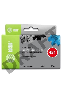Картридж струйный Cactus CS-CLI451C голубой для Canon MG 6340/5440/IP7240 (9,8ml)