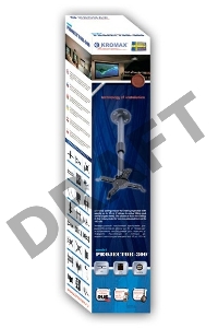 Крепление потолочное Kromax  PROJECTOR-300 серый для проектора, 2 ст свободы, наклон 30°, вращение на 360°, от потолка 650-1100 мм, нагрузка до 10 кг