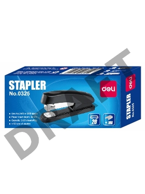 Степлер Deli E0325 24/6 26/6 (20листов) ассорти 100скоб коробка