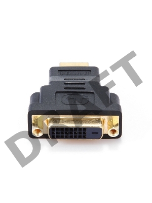 Переходник Gembird Переходник HDMI-DVI  , 19M/25F, золотые разъемы, пакет(A-HDMI-DVI-3)
