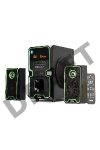 Колонки Dialog Progressive AP-222B BLACK - акустические колонки 2.1, 30W+2*10W RMS, Bluetooth, USB+SD reader