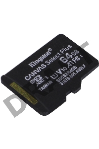 Флеш карта microSDHC 64GB microSDXC Class10 Kingston <SDCS2/64GBSP> Class10 UHS-I Canvas Select up to 100MB/s