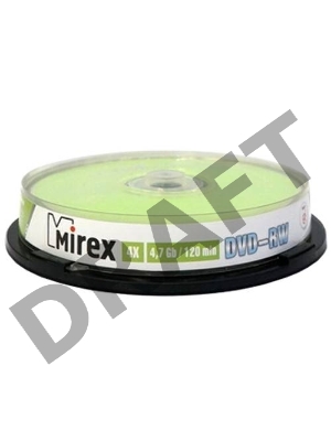 Диск DVD-RW Mirex 4.7 Gb, 4x, Cake Box (10), (10/300)