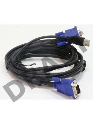 Переключатель D-Link DKVM-CU3  Кабель KVM 3 m для подключения клавиатуры, мыши и монитора