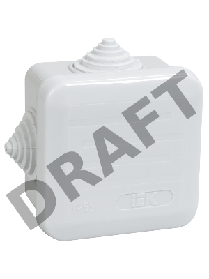 Iek UKOZ11-070-070-040-K41-44 Коробка КМ41236 распаячная для о/п 70х70х40 мм IP44 (RAL7035, 4 гермоввода, защелкивающаяся крышка)