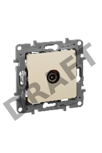 Розетка TV проходная, 15дБ, сл. кость ETIKA Розетка TV проходная, 15дБ, сл. кость