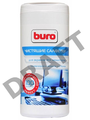 Салфетки Buro BU-Tscreen, 100 шт для экранов мониторов/плазменных/ЖК телевизоров/ноутбуков туба 100шт влажных