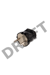 Вилка прямая без з/к 6А черная REXANT