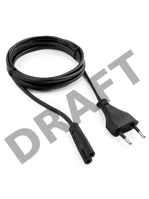 Кабель питания для ноутбуков, аудио/видео техники Cablexpert/Gembird PC-184/2-1.8М, 1.8м, 2-pin, черный, пакет