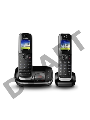Р/Телефон Dect Panasonic KX-TGJ322RUB черный (труб. в компл.:2шт) автооветчик АОН