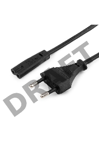 Кабель питания для ноутбуков, аудио/видео техники Cablexpert/Gembird PC-184/2-1.8М, 1.8м, 2-pin, черный, пакет