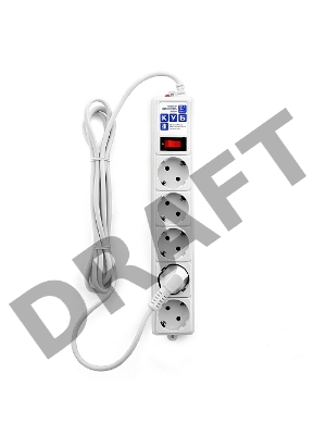 Фильтр-удлинитель Power Cube B 3,0 м 5 розеток (белый) 10А/2,2кВт