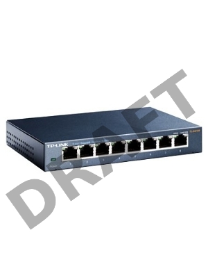 Коммутатор TP-Link SMB TL-SG108 8-port Desktop Gigabit Switch, 8 10/100/1000M RJ45 ports,metal case