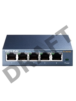 Коммутатор TP-Link SOHO  TL-SG105  5-port Desktop Gigabit Switch, 5 10/100/1000M RJ45 ports, metal case