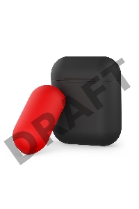 Силиконовый чехол для AirPods, двухцветный (черный/красный), Deppa
