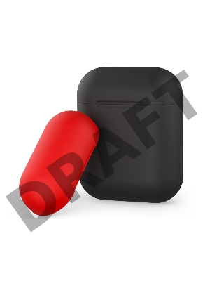 Силиконовый чехол для AirPods, двухцветный (черный/красный), Deppa