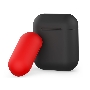 Силиконовый чехол для AirPods, двухцветный (черный/красный), Deppa