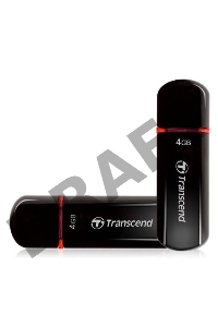 Флеш Диск Transcend 4GB JetFlash 600, USB 2.0, Черный/Красный