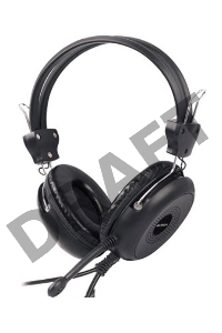 Наушники A4Tech HS-30, Black {Гарнитура, накладные, 20-20000Гц,32 Ом, 102дБ, микр фиксирован,  кабель 2м, 2 x mini jack 3.5 mm}