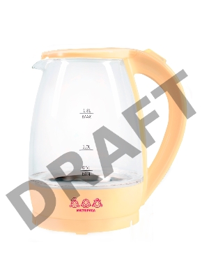 Чайник электрический Мастерица ЕК-1801G, ваниль, 1,8л, стекло, 1850 Вт