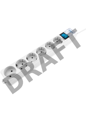 Фильтр-удлинитель Power Cube PRO, 1,9 м, LC контур, 16А/3,5кВт Surge protector Power Cube Pro 1,9 m, LC circuit, 6 outlets (white) 16A / 3,5kVt