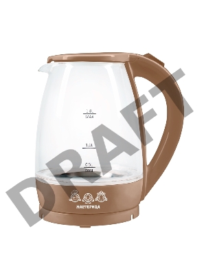 Чайник электрический Мастерица ЕК-1801G, капучино, 1,8л, стекло, 1850 Вт