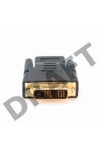 Переходник Cablexpert HDMI-DVI 19F/19M золотые разъемы, пакет, черный (A-HDMI-DVI-2)